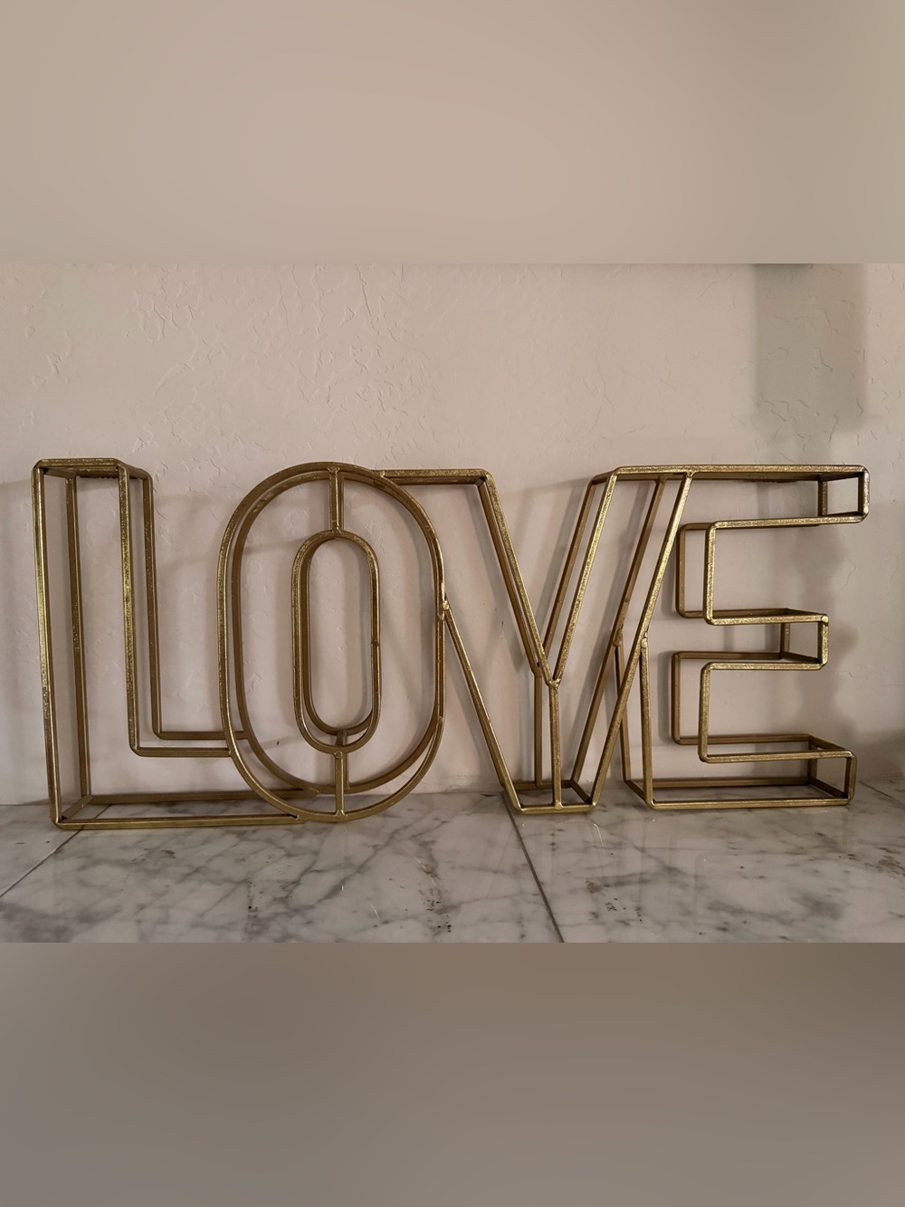 Gold Metal 'LOVE' Decorative Sign
